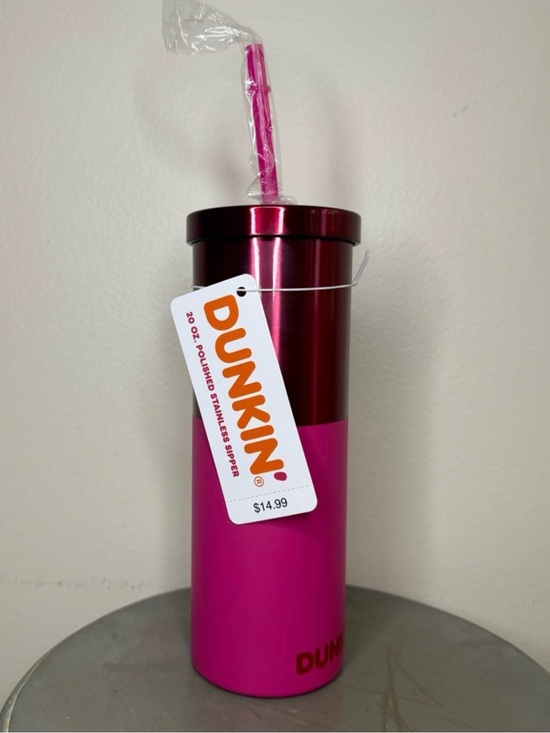 Dunkin Donuts Other - Dunkin® Pink Stainless Steel Travel Tumbler with Straw